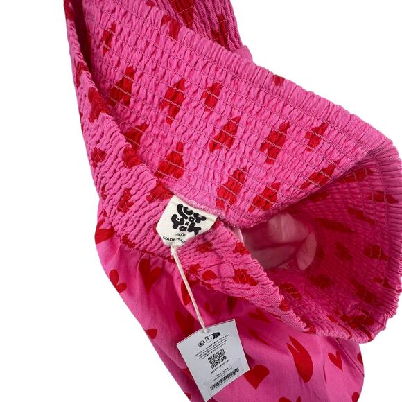 Lucy & Yak Pants Size XL NEW Alexa Trousers Organic Cotton All Over Heart Print - Picture 6 of 7